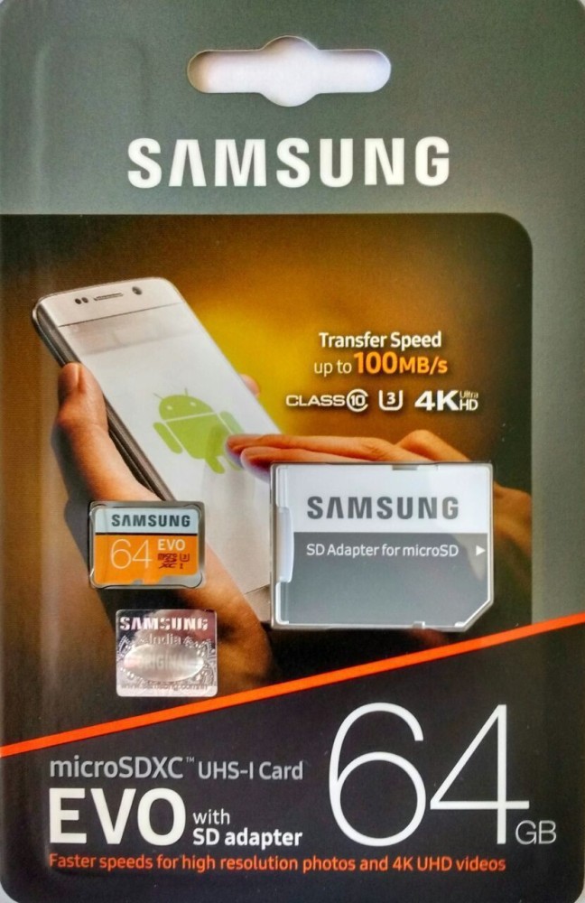 SAMSUNG Evo 64 GB MicroSDXC Class 10 100 MB/s Memory Card - SAMSUNG 