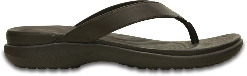 Crocs Women's Capri V Glitter Flip W Slide Sandal, Black, 6 UK