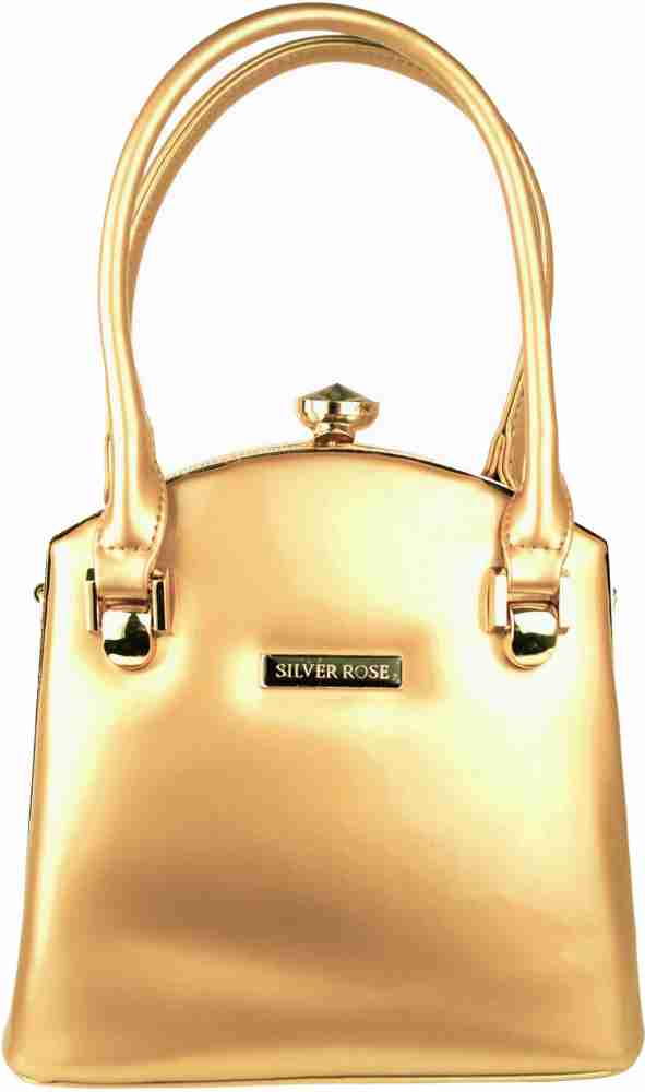 Buy Silver Rose Women Gold Hand held Bag Gold Online Best Price