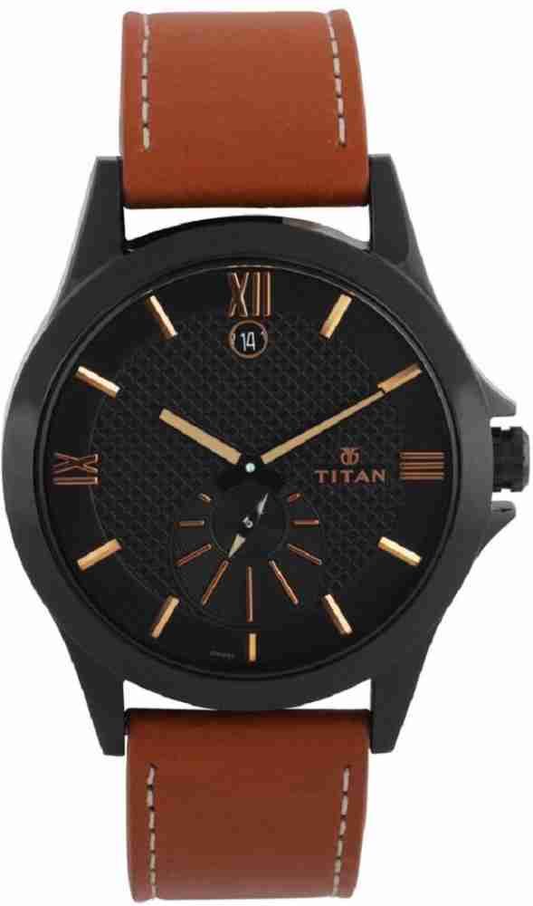 Titan wrist outlet watch leather belt