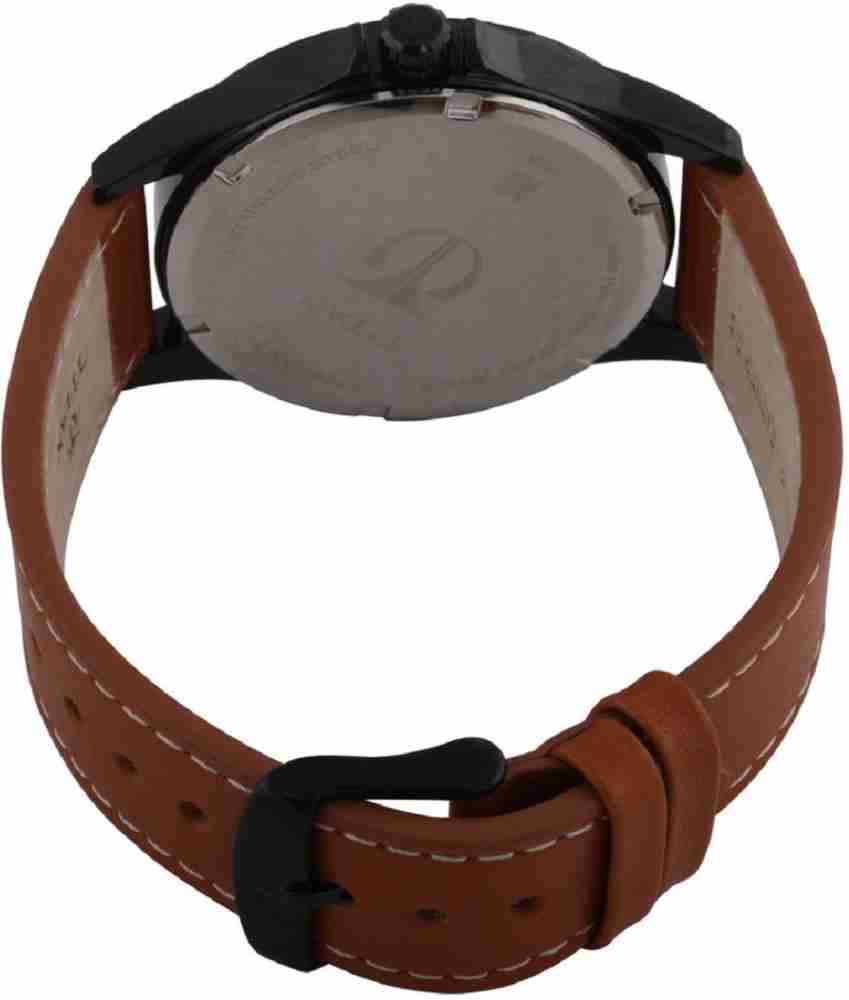 Titan watch outlet black leather belt