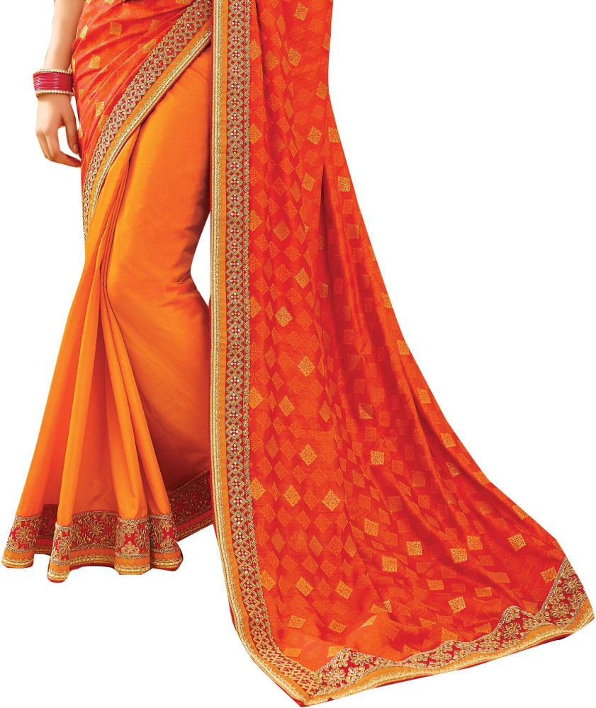 Buy Only Vimal Sarees Floral Print, Paisley Banarasi Silk Blend Red Sarees  Online @ Best Price In India | Flipkart.com