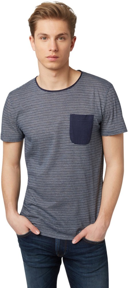 Tom Tailor Printed Men Round Neck Blue T-Shirt - Buy Tom Tailor Printed Men  Round Neck Blue T-Shirt Online at Best Prices in India