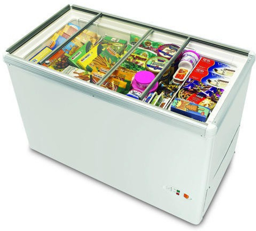 Glass top outlet refrigerator