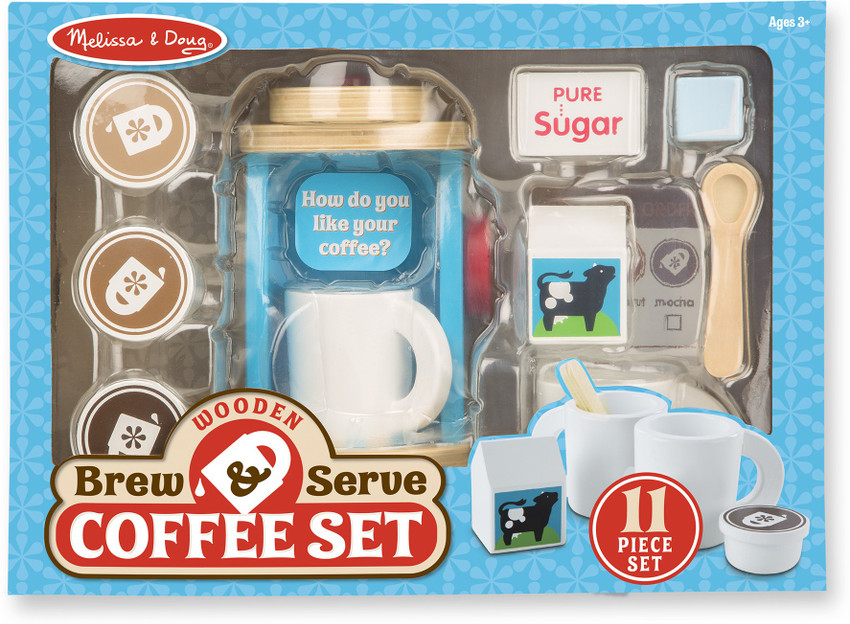MELISSA AND DOUG Wooden Brew Serve Coffee Set Wooden