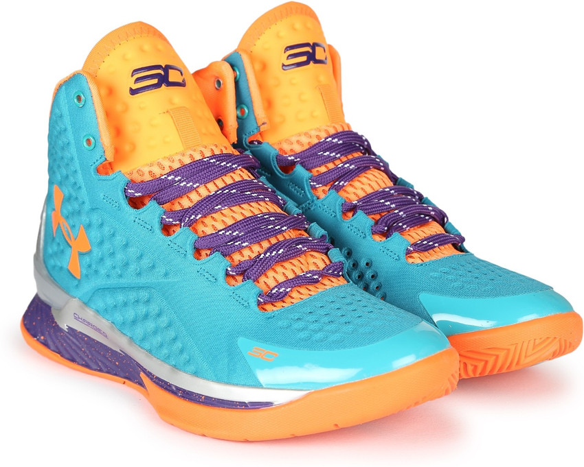 Orange and blue sale under armour shoes