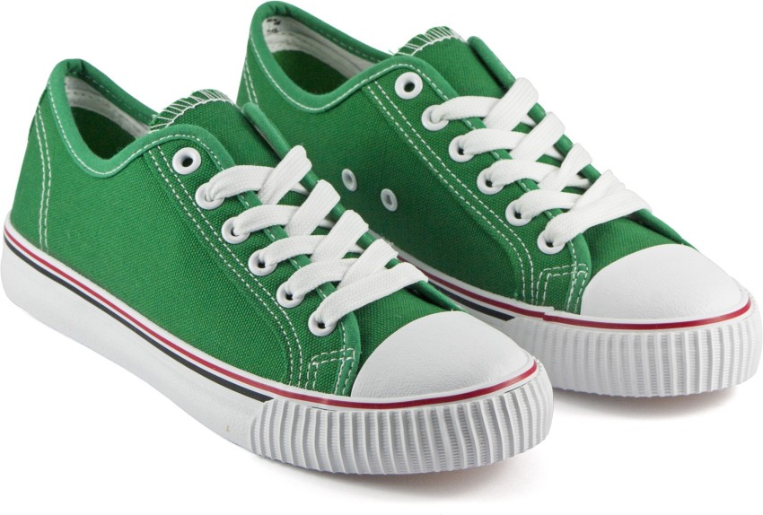 Green canvas clearance sneakers