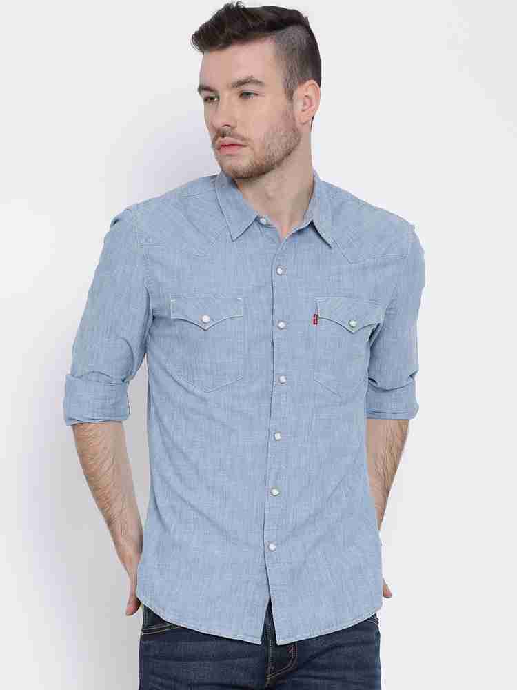 LEVI S Men Casual Shirt Buy Light Indigo Worn In LEVI S Men Casual Shirt Online at Best Prices in India Flipkart