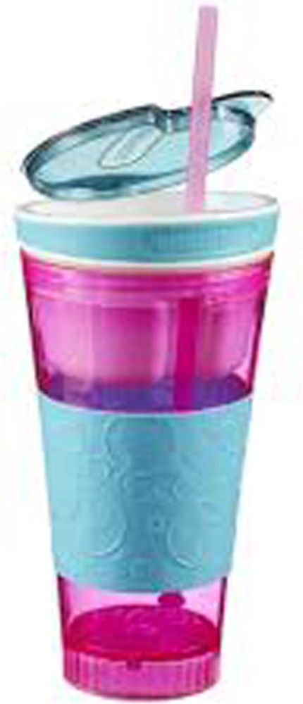 Snackeez 2-in-1 Drink & Snack Reusabke Cup - Set of 2 Pink Blue