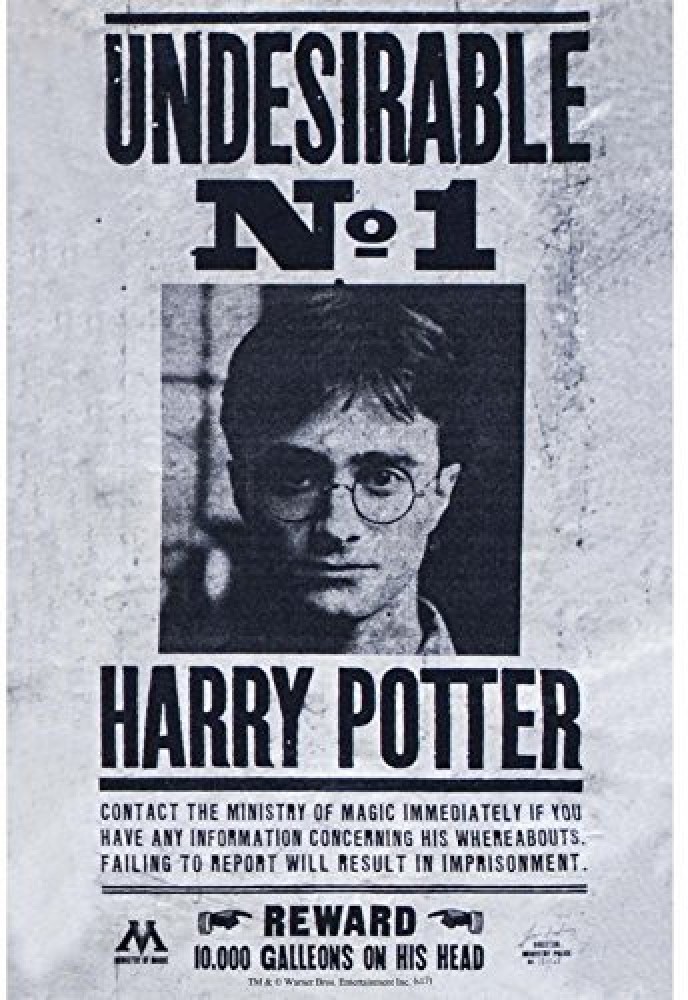 Official Harry Potter- Undesirable number 1 , Wall Decor - Home & Office  Poster Print Art [ Frame Not Included ] , licensed by Warner Bros,USA  Photographic Paper - Movies posters in