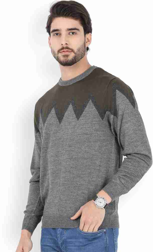 WILLS LIFESTYLE Casual Men Sweater Buy Charcoal Gray WILLS