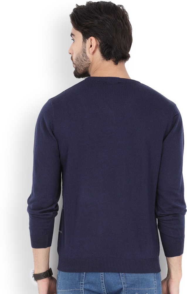 WILLS LIFESTYLE Casual Men Sweater Buy Ink Blue WILLS LIFESTYLE