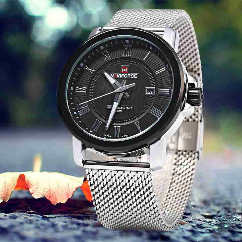 NAVIFORCE Stainless Steel Mesh Band Analog Quartz Analog Watch For Men Buy NAVIFORCE Stainless Steel Mesh Band Analog Quartz Analog Watch For Men 9052 Online at Best Prices in India Flipkart