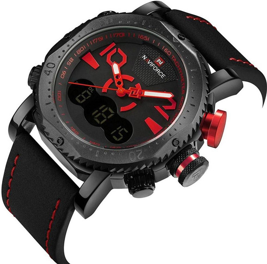 NAVIFORCE Dual Display Casual Leather Chrono Analog Digital Watch For Men Buy NAVIFORCE Dual Display Casual Leather Chrono Analog Digital Watch For Men 9094 Online at Best Prices in India Flipkart