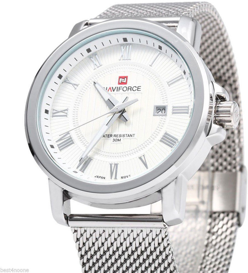 NAVIFORCE Stainless Steel Mesh Band Analog Water Resistant Quartz