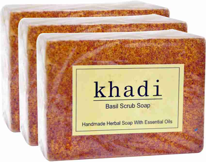 Khadi Herbal Basil Scrub Soap Price in India Buy Khadi Herbal