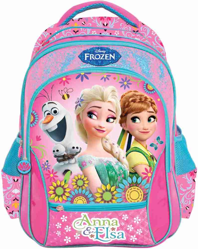 Flipkart DISNEY Frozen Anna Elsa Pink School Trolley Bag 16 Inches Primary 1st 4th Std Waterproof School Bag School Bag