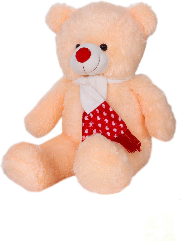 ToynJoy 3 Feet Beautiful Peach Teddy Bear Stuffed Toy with Muffler