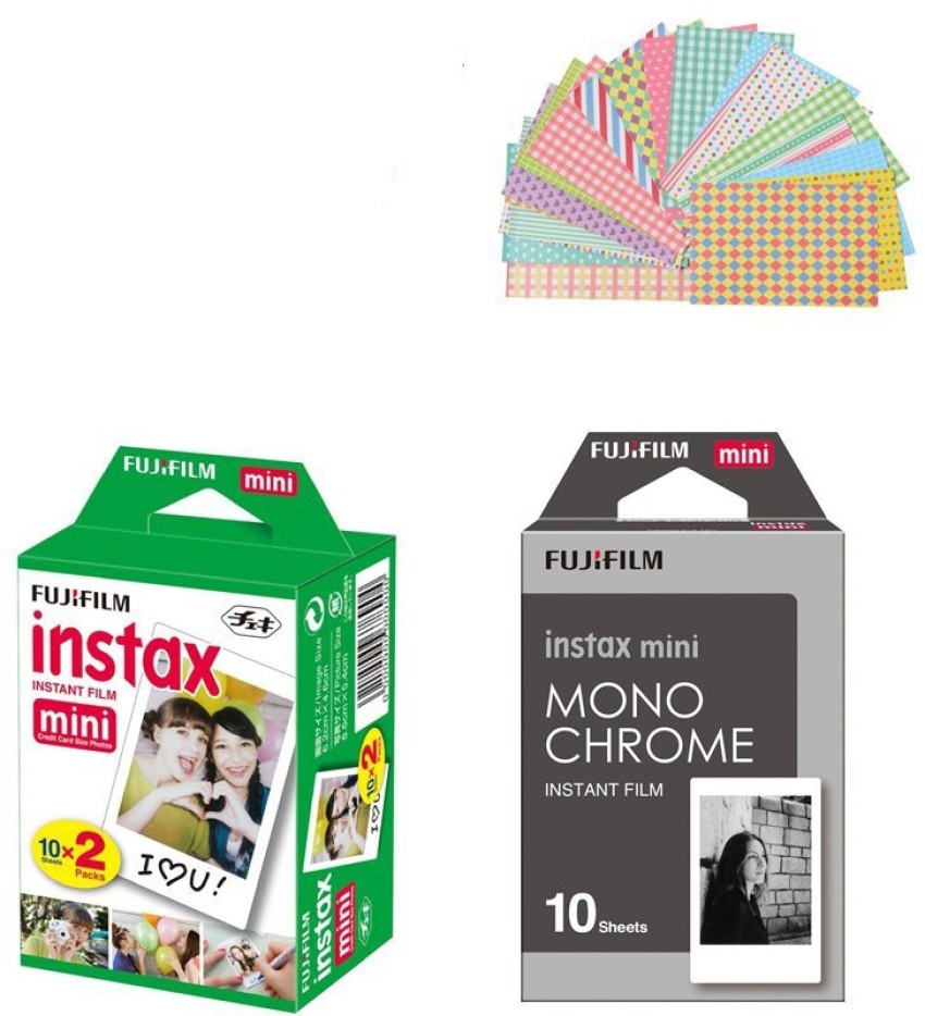 FUJIFILM Instax Mini White (10X2) Or Monochrome (10X1) Film Roll