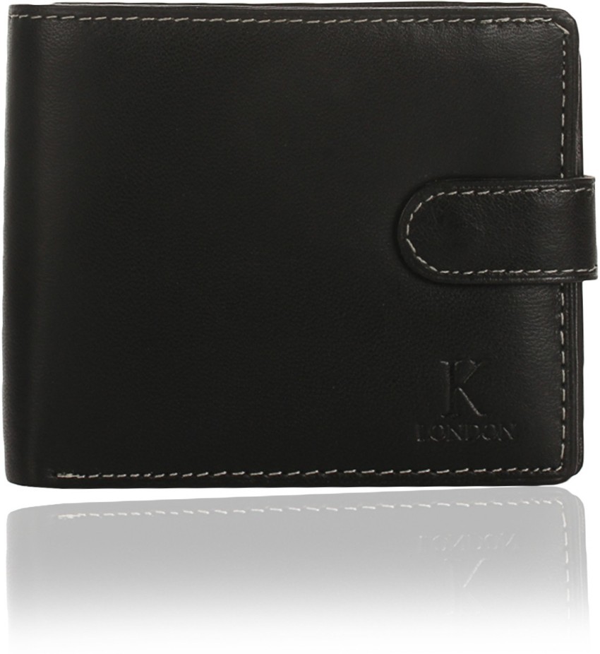 K London Men Casual, Formal Black Genuine Leather, Fabric Wallet