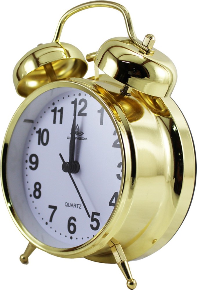 ONEKLIK Analog Gold Twin Bell Alarm Clock Clock Price in India