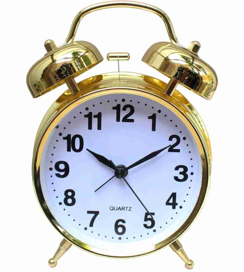 ONEKLIK Analog Gold Twin Bell Alarm Clock Clock Price in India