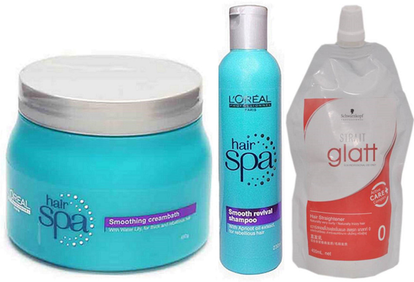 L Oreal Paris Paris Smoothing Hair Spa Smooth Revival Shampoo Schwarzkopf Glatt Active Care O Hair Straightening Cream Price in India Buy L Oreal Paris Paris Smoothing Hair Spa Smooth Revival Shampoo