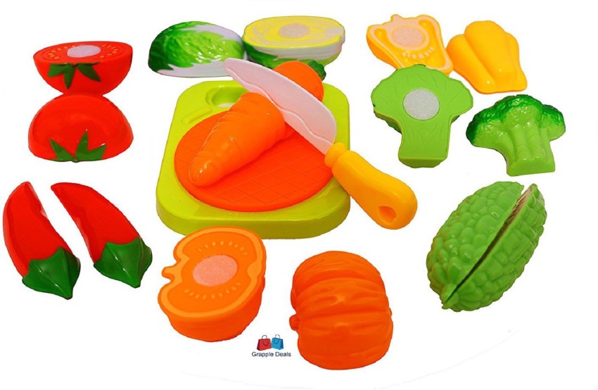 Buy 5 Pcs Realistic Sliceable Vegetables Cutting Play Toy Set, Can Be Cut  in 2 Parts (Vegetables May Vary) Vegetables Cut-Out (5 pcs Vegetables)  Online at Best Prices in India - JioMart.