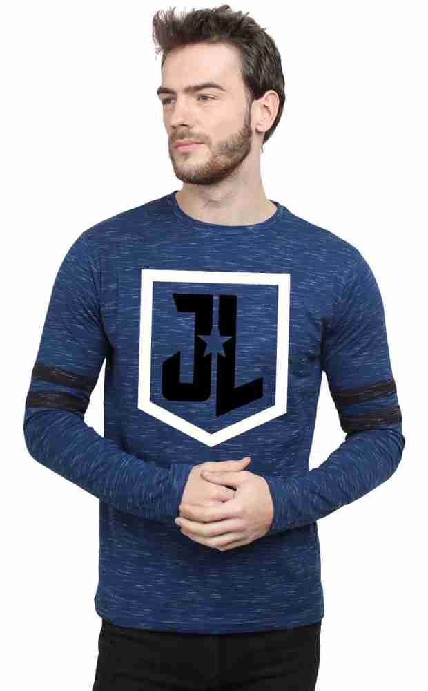 SayItLoud Justice League Printed, Superhero Men Round Neck Blue