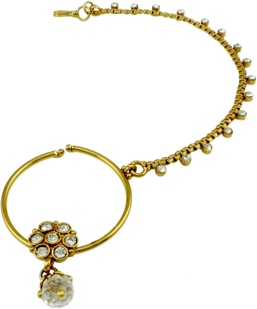 Orniza Nath Traditional Bridal Nose Ring In Neutral Color Gold