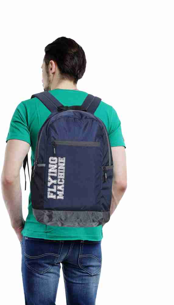 FLYING MACHINE LAPTOP BAGS 15 L Laptop Backpack Navy Blue Price in India Flipkart