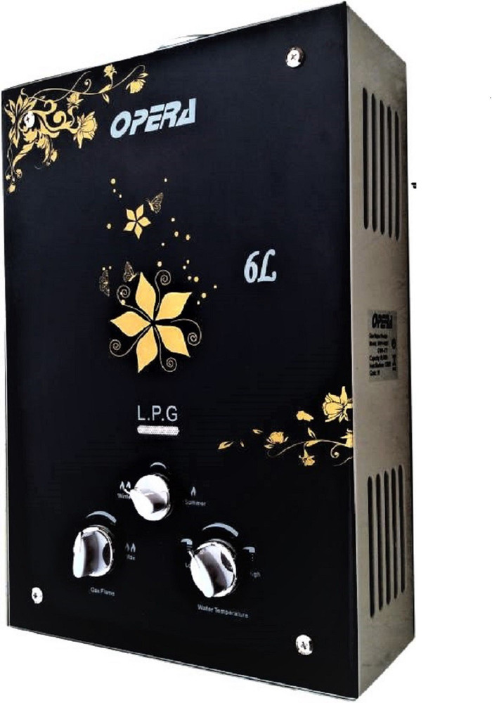 Opera 6 L Instant Water Geyser (gas Geyser, Black) Price in India - Buy  Opera 6 L Instant Water Geyser (gas Geyser, Black) online at Flipkart.com