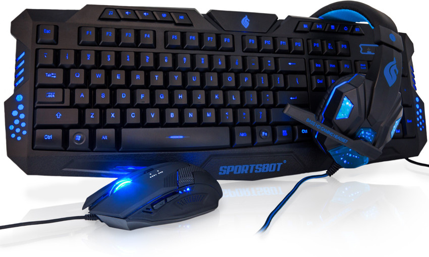 SportsBot SPORTSBOT SS301 BLUE LED GAMING OVER EAR HEADSET