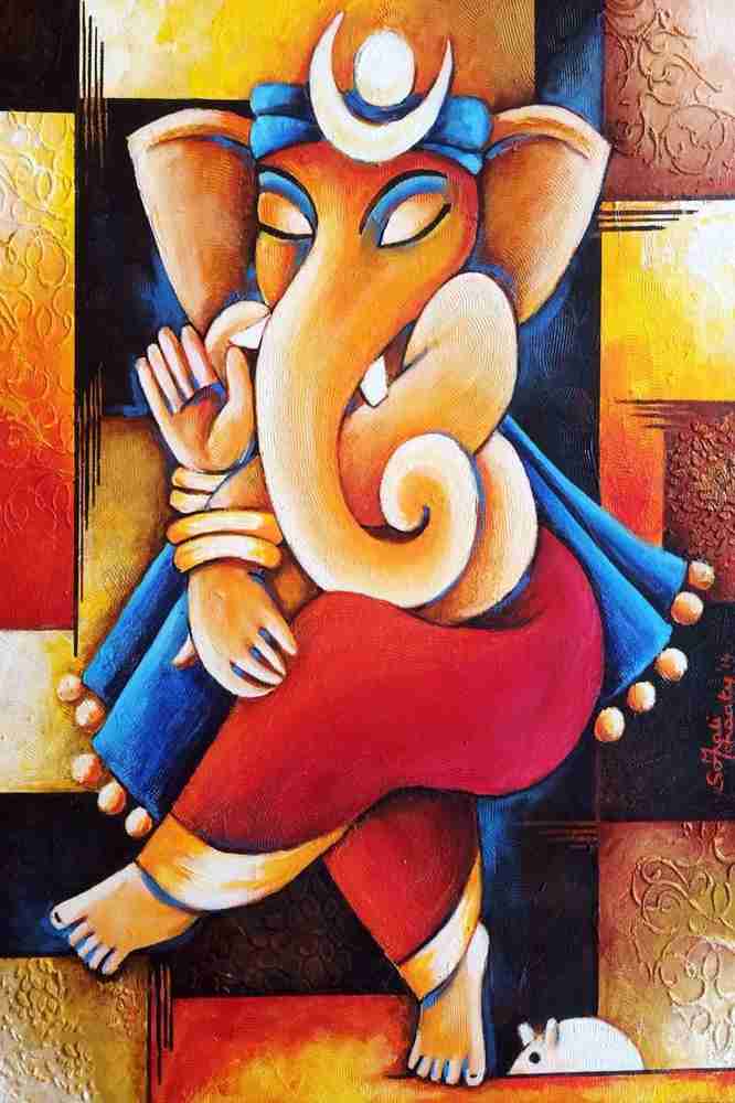 ganesh ji painting on LARGE PRINT 36X24 INCHES Photographic Paper - Religious posters in India - Buy art, film, design, movie, music, nature and educational paintings/wallpapers at Flipkart.com