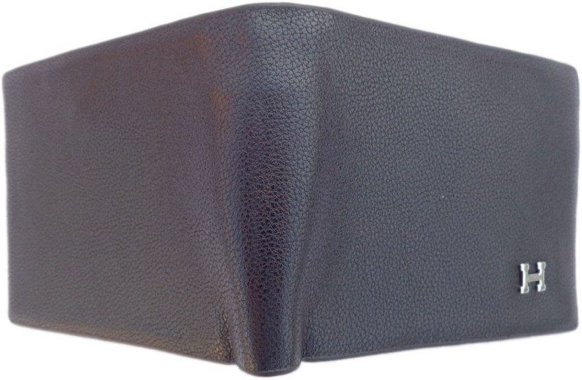 HERMES Men Black Genuine Leather Wallet Black - Price in India