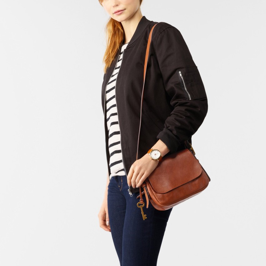 FOSSIL Brown Sling Bag Small Crossbody Brown Price in India