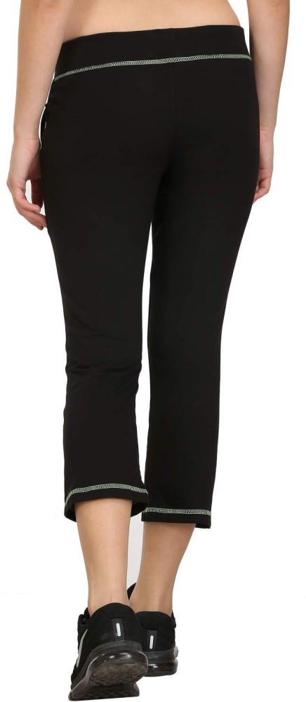 Bodyactive Women Black Capris-lc3-blk, Lc3-blk