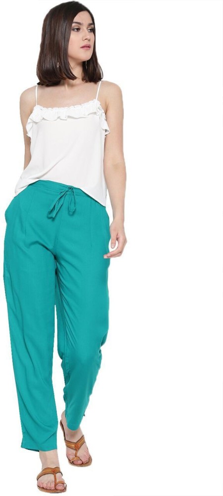 Buy Teal Blue Trousers  Pants for Women by Vero Moda Online  Ajiocom