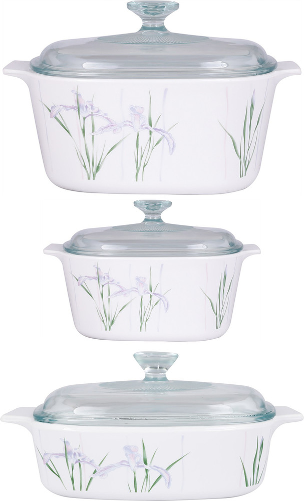 CORELLE Corningware Shadow Iris Pack of 3 Thermoware Casserole Set Price in India Buy CORELLE Corningware Shadow Iris Pack of 3 Thermoware Casserole Set online at Flipkart
