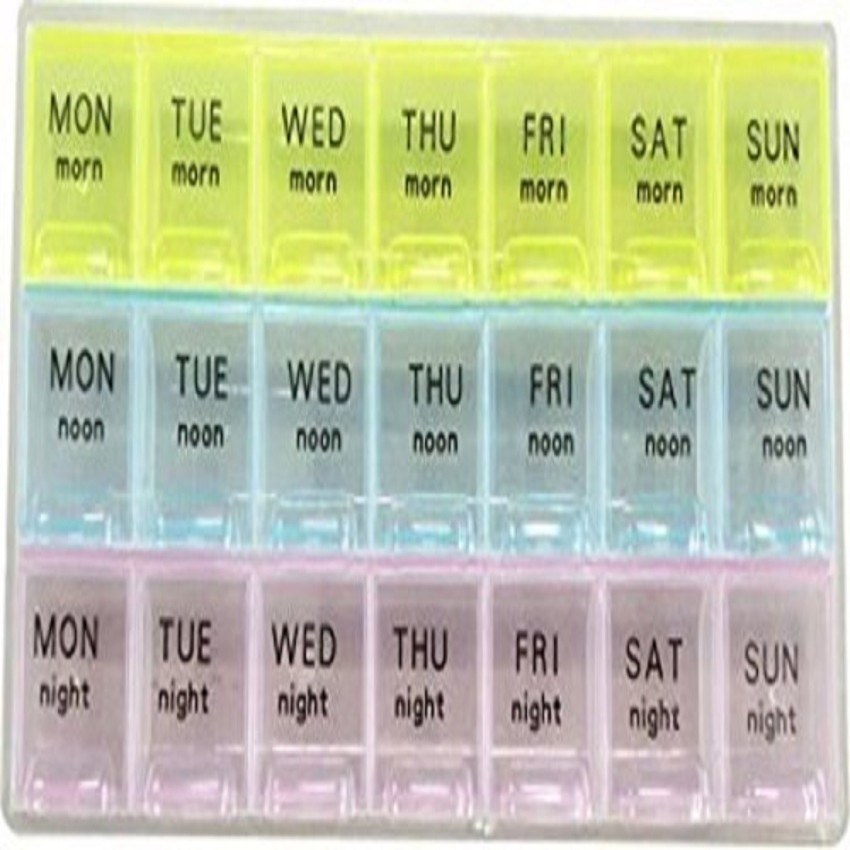 SEASPIRIT 7-Days 3-Times Daily Pill Box Organizer with Water Bottle Weekly  Seven Compartments with Drinking Bottle Easy Carrying(PACK OF 2, multi  Color ) Pill Box Price in India - Buy SEASPIRIT 7-Days