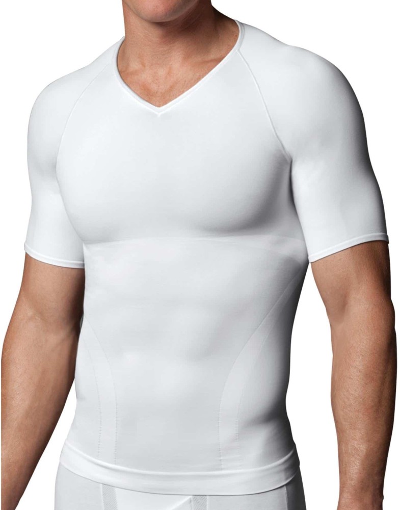 S-6XL Men's Chest Compression Shirt Slim Fit Tummy Control