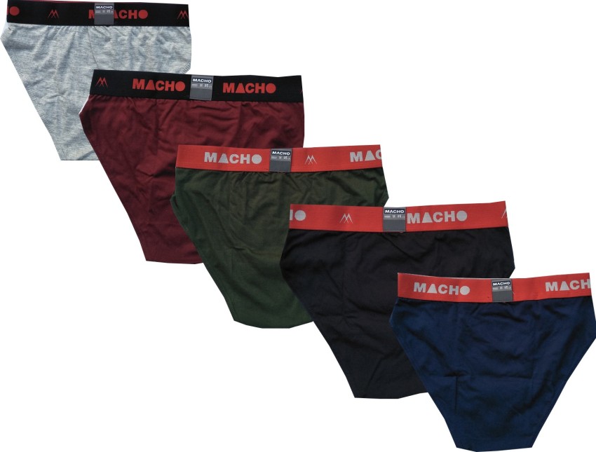 Buy Macho Men's Long Cotton Fine Trunk Pack of 3 (Multi Color), 90 cm at