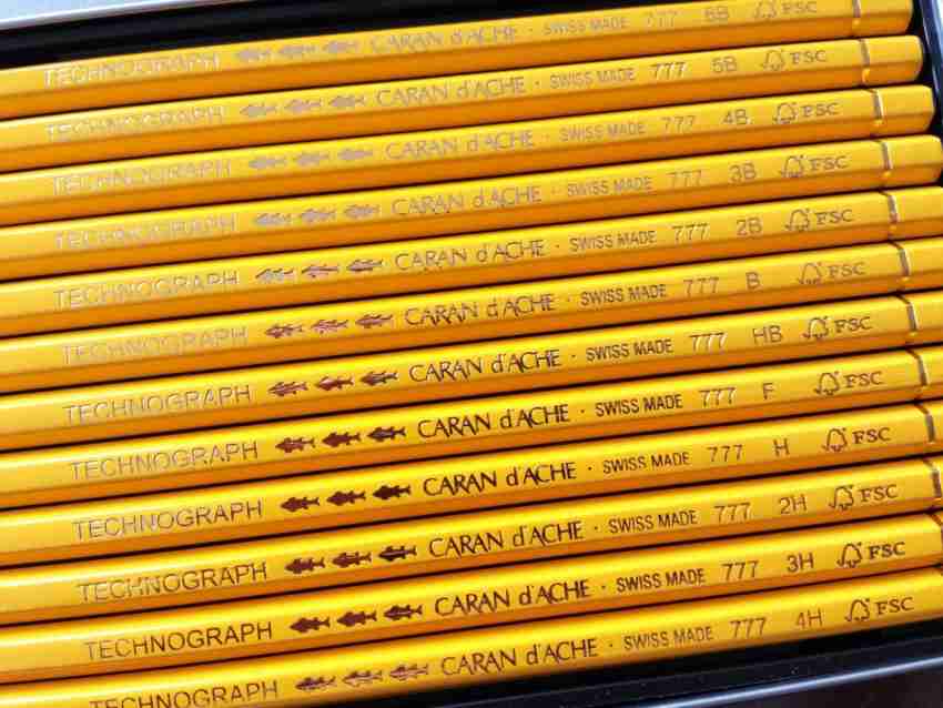 Caran D'ache Technograph Graphite Drafting Pencil Set Of 12 Never Used!