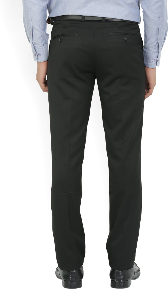 Cliths Mens Formal Trouser Slim Fit black Flat Front Formal Pants For Mens