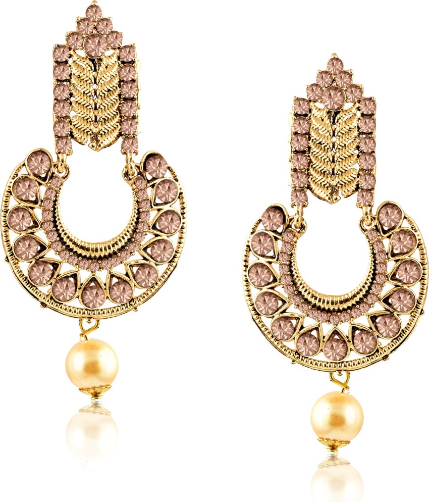 Flipkartcom  Buy MEENAZ Traditional South indian Temple Jewellery pearl  moti Gold plated Matte Finish small studs Peacock Stylish Fancy party wear  Wedding Bridal Daily use Multicolor oxidised tops golden earrings jhumki
