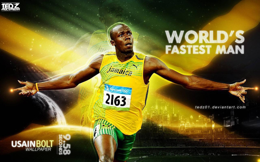 Usain Bolt Fine Quality Sports Wall Poster Print Poster on LARGE