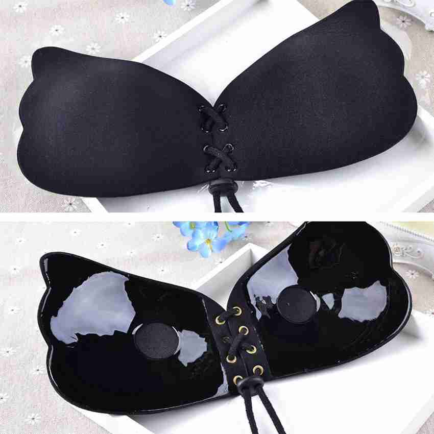 ELEBAE Silicone Adhesive Stick Push Up Strapless Invisible Backless Bra  Self Adhesive Bra for Backless Dress Wing Shape Silicone Push Up with