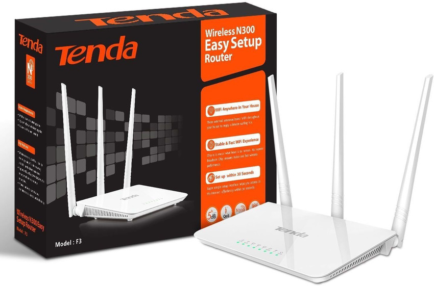 TENDA Wireless Router with 3 antenna 300 Mbps Wireless Router