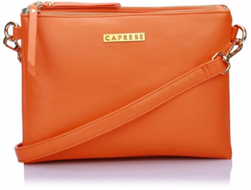 Caprese Orange Sling Bag Paris Sling Medium Re Orange Orange Price in India Flipkart