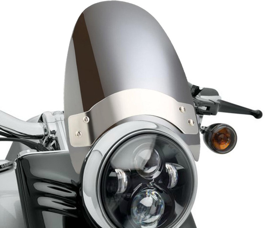 Accedre Bolt On Small Chrome Windscreen for Harley Davidson Bike